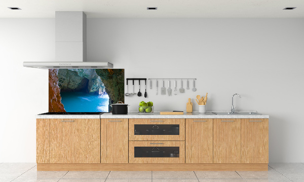 Crédence en verre avec motif Grotte marine