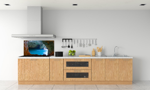 Crédence en verre avec motif Grotte marine