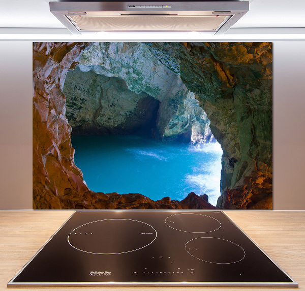 Crédence en verre avec motif Grotte marine