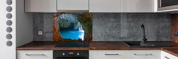 Crédence en verre avec motif Grotte marine