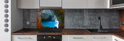 Crédence en verre avec motif Grotte marine