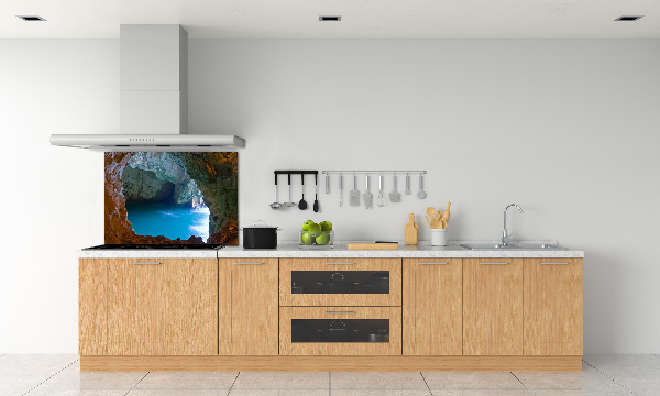 Crédence en verre avec motif Grotte marine