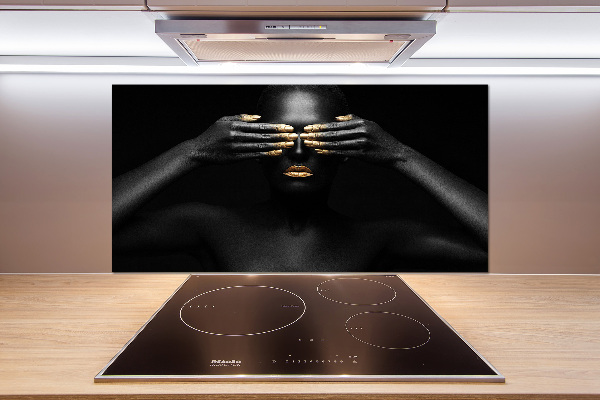 Panneau crédence cuisine Femme en noir