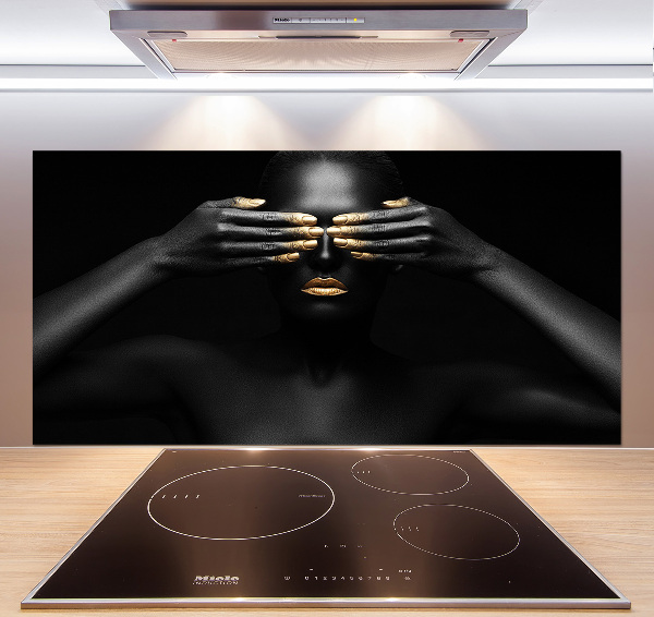 Panneau crédence cuisine Femme en noir