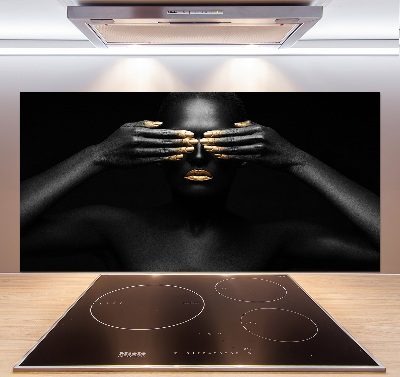 Panneau crédence cuisine Femme en noir