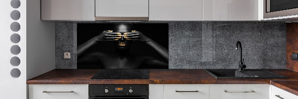 Panneau crédence cuisine Femme en noir