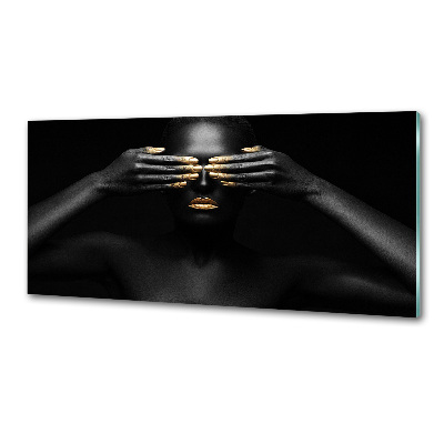 Panneau crédence cuisine Femme en noir