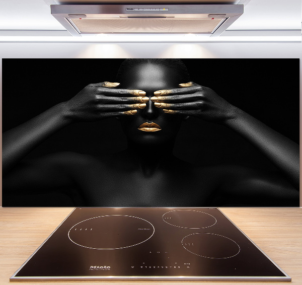Panneau crédence cuisine Femme en noir