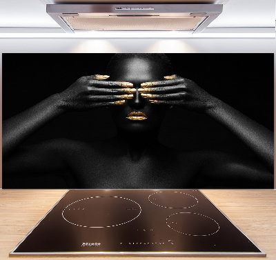 Panneau crédence cuisine Femme en noir