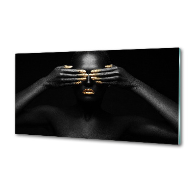 Panneau crédence cuisine Femme en noir