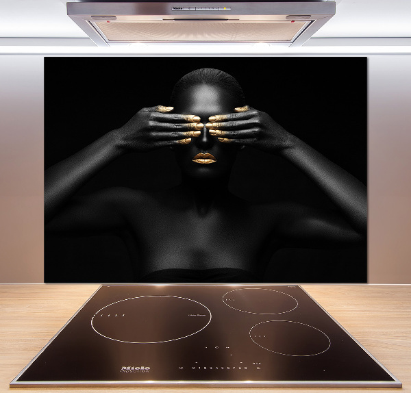 Panneau crédence cuisine Femme en noir