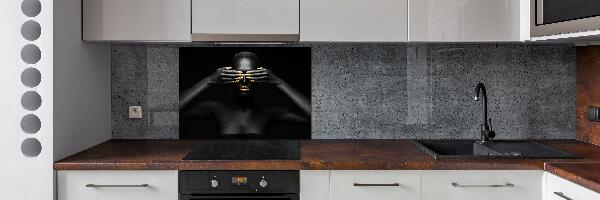 Panneau crédence cuisine Femme en noir