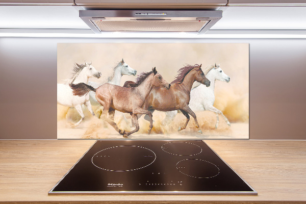 Crédence cuisine en verre Chevaux au galop