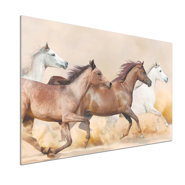 Crédence cuisine en verre Chevaux au galop