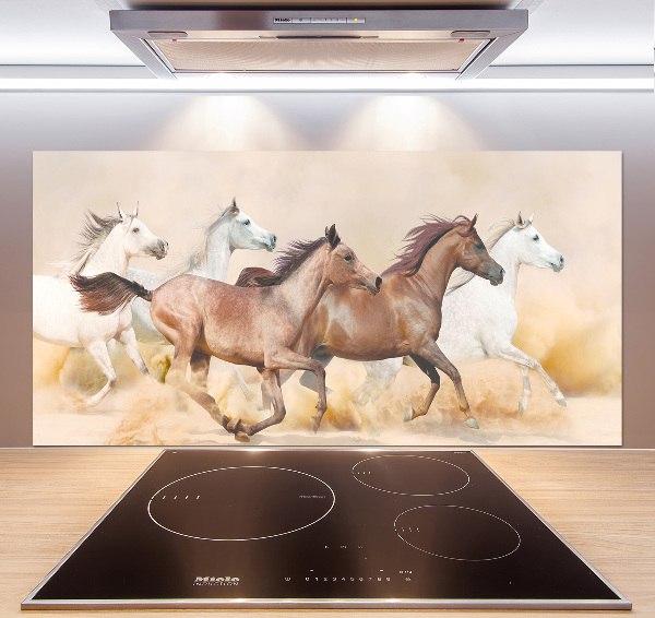 Crédence cuisine en verre Chevaux au galop