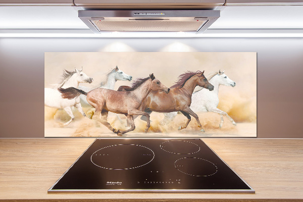 Crédence cuisine en verre Chevaux au galop