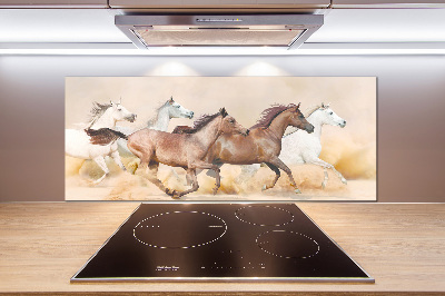 Crédence cuisine en verre Chevaux au galop