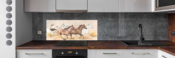 Crédence cuisine en verre Chevaux au galop