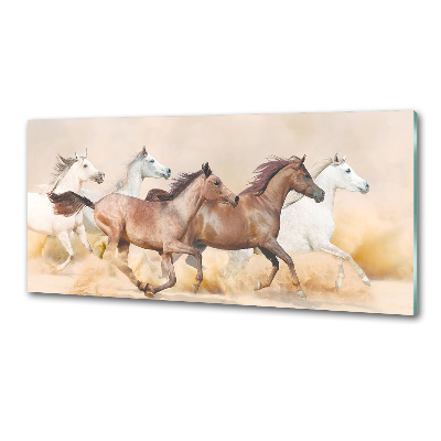 Crédence cuisine en verre Chevaux au galop