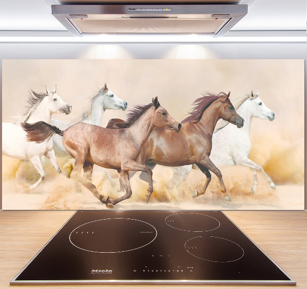 Crédence cuisine en verre Chevaux au galop