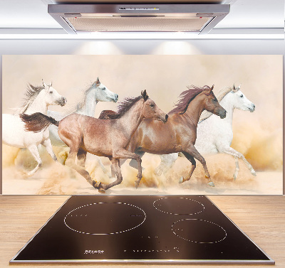 Crédence cuisine en verre Chevaux au galop