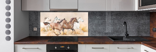 Crédence cuisine en verre Chevaux au galop