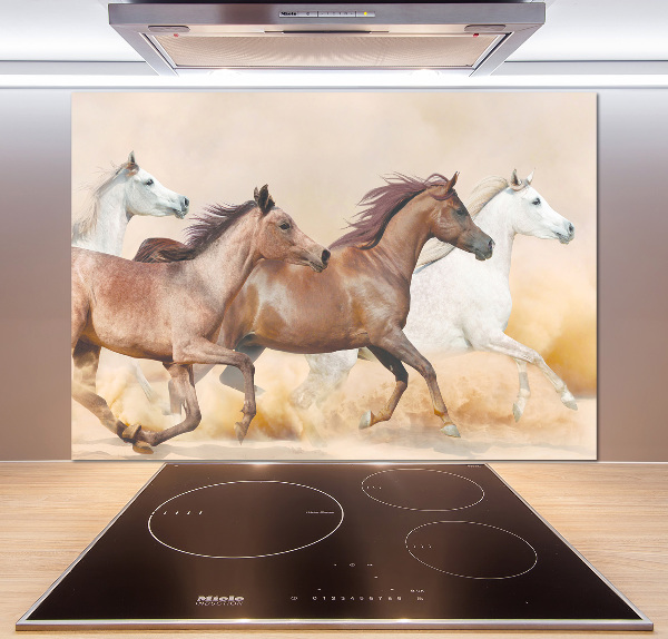 Crédence cuisine en verre Chevaux au galop