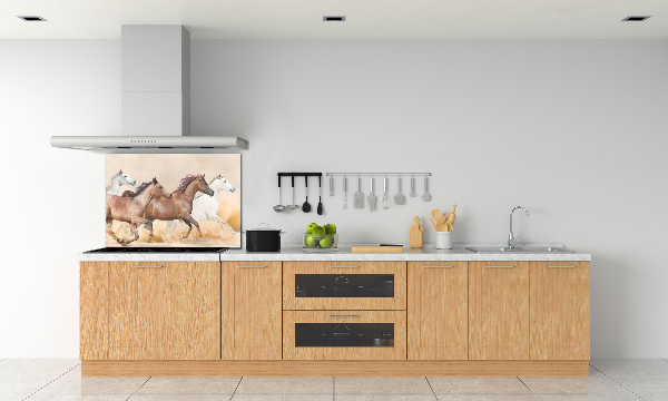 Crédence cuisine en verre Chevaux au galop