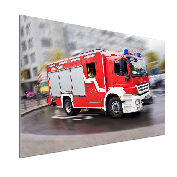 Crédence en verre cuisine Camion de pompiers