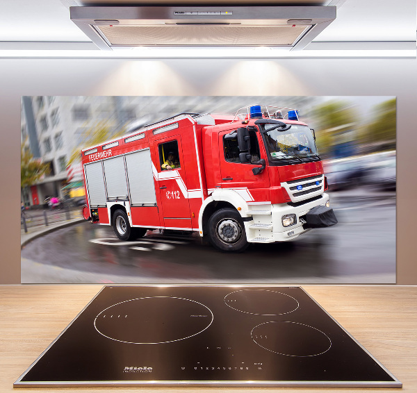 Crédence en verre cuisine Camion de pompiers