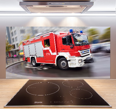 Crédence en verre cuisine Camion de pompiers