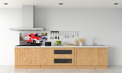 Crédence en verre cuisine Camion de pompiers