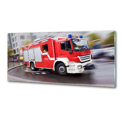 Crédence en verre cuisine Camion de pompiers