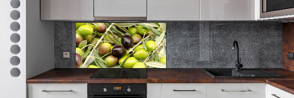 Crédence en verre avec motif Olives fraîches