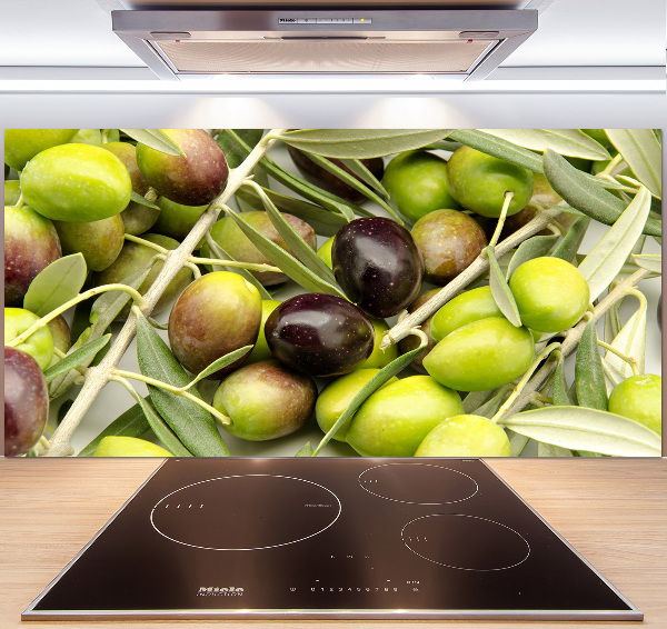 Crédence en verre avec motif Olives fraîches