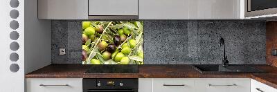 Crédence en verre avec motif Olives fraîches
