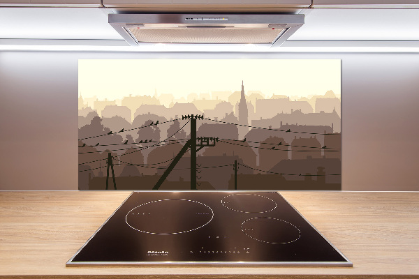 Crédence en verre trempé Ligne de la ville