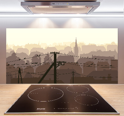 Crédence en verre trempé Ligne de la ville