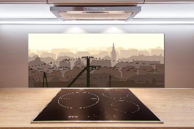 Crédence en verre trempé Ligne de la ville