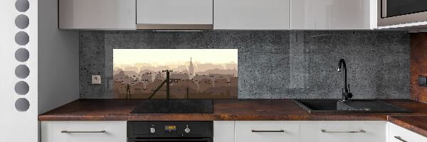 Crédence en verre trempé Ligne de la ville