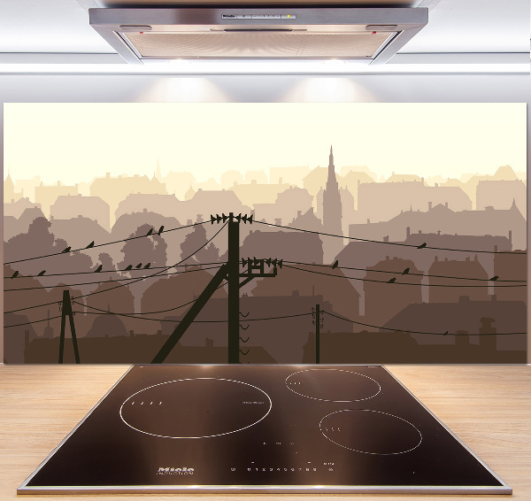 Crédence en verre trempé Ligne de la ville
