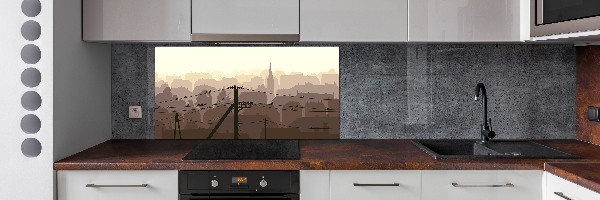 Crédence en verre trempé Ligne de la ville