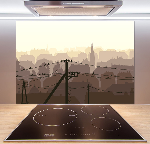 Crédence en verre trempé Ligne de la ville