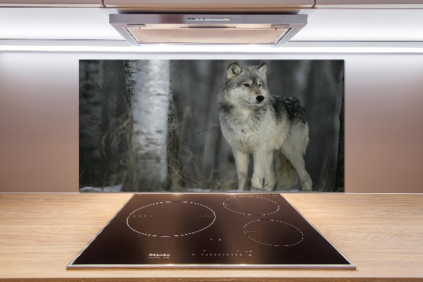 Verre pour crédence Loup gris