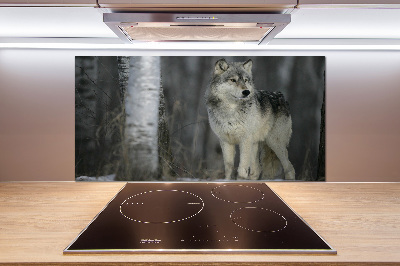 Verre pour crédence Loup gris