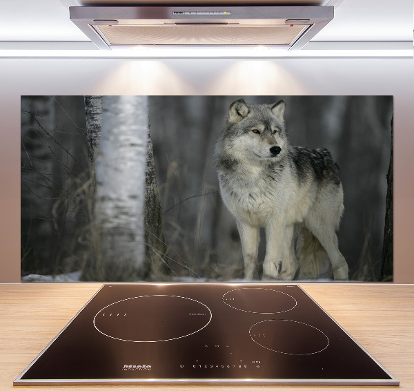 Verre pour crédence Loup gris