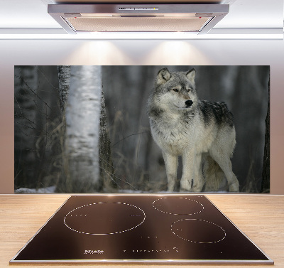 Verre pour crédence Loup gris