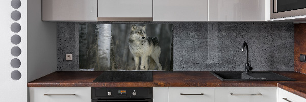 Verre pour crédence Loup gris