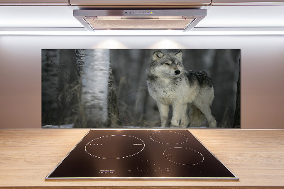 Verre pour crédence Loup gris