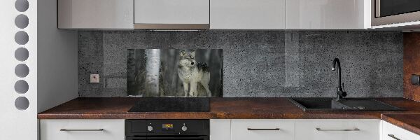 Verre pour crédence Loup gris